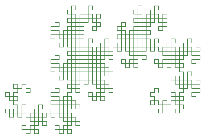the dragon fractal: an intricate rectilinear pattern of lines